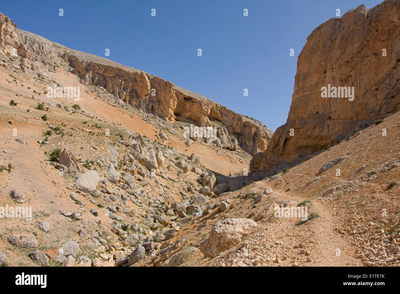 Tal der Höhlen in Syrien Stockfoto