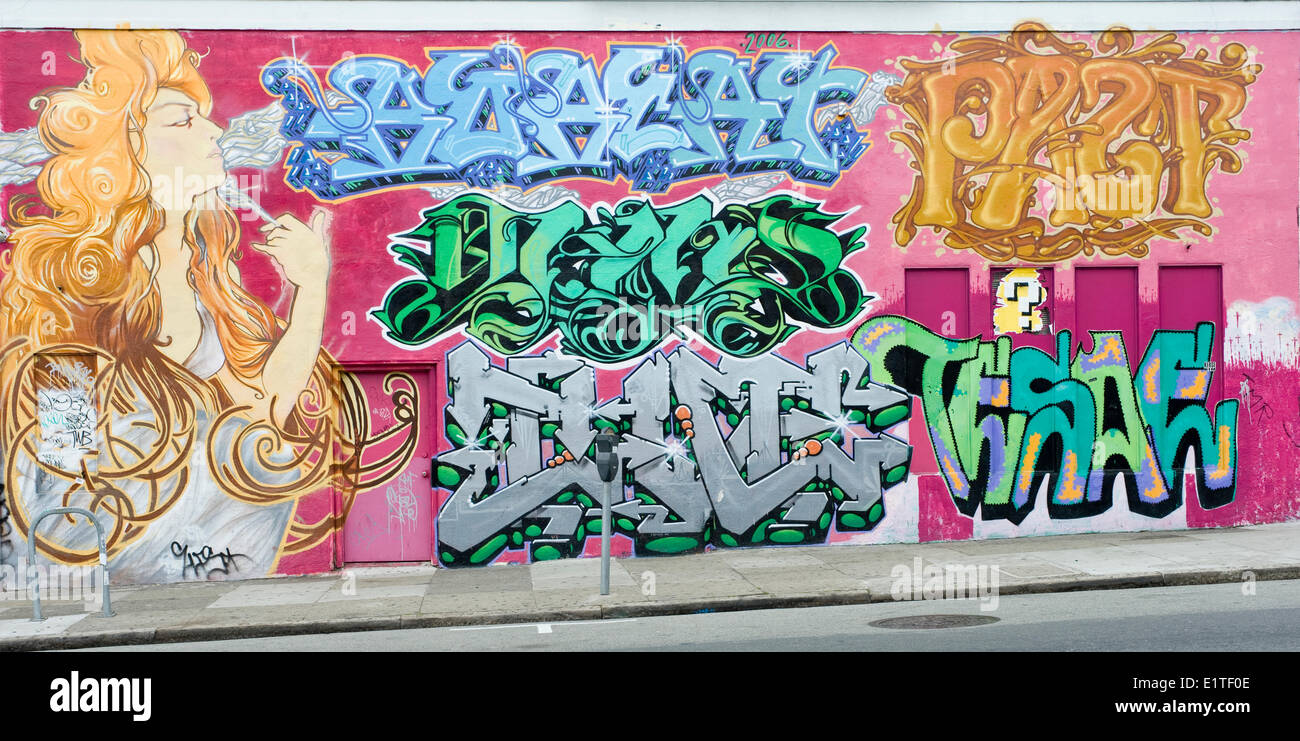 Graffiti, Haight-Ashbury Viertel von San Francisco, Kalifornien, USA Stockfoto