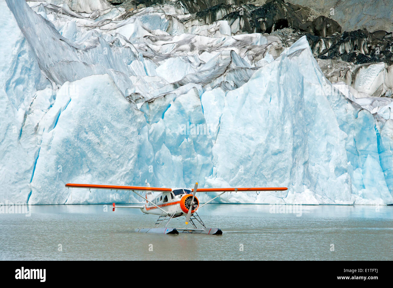 De Havallin Beaver Flugzeug auf Jacobson See in den Coast Mountains von British Columbia Kanada Stockfoto