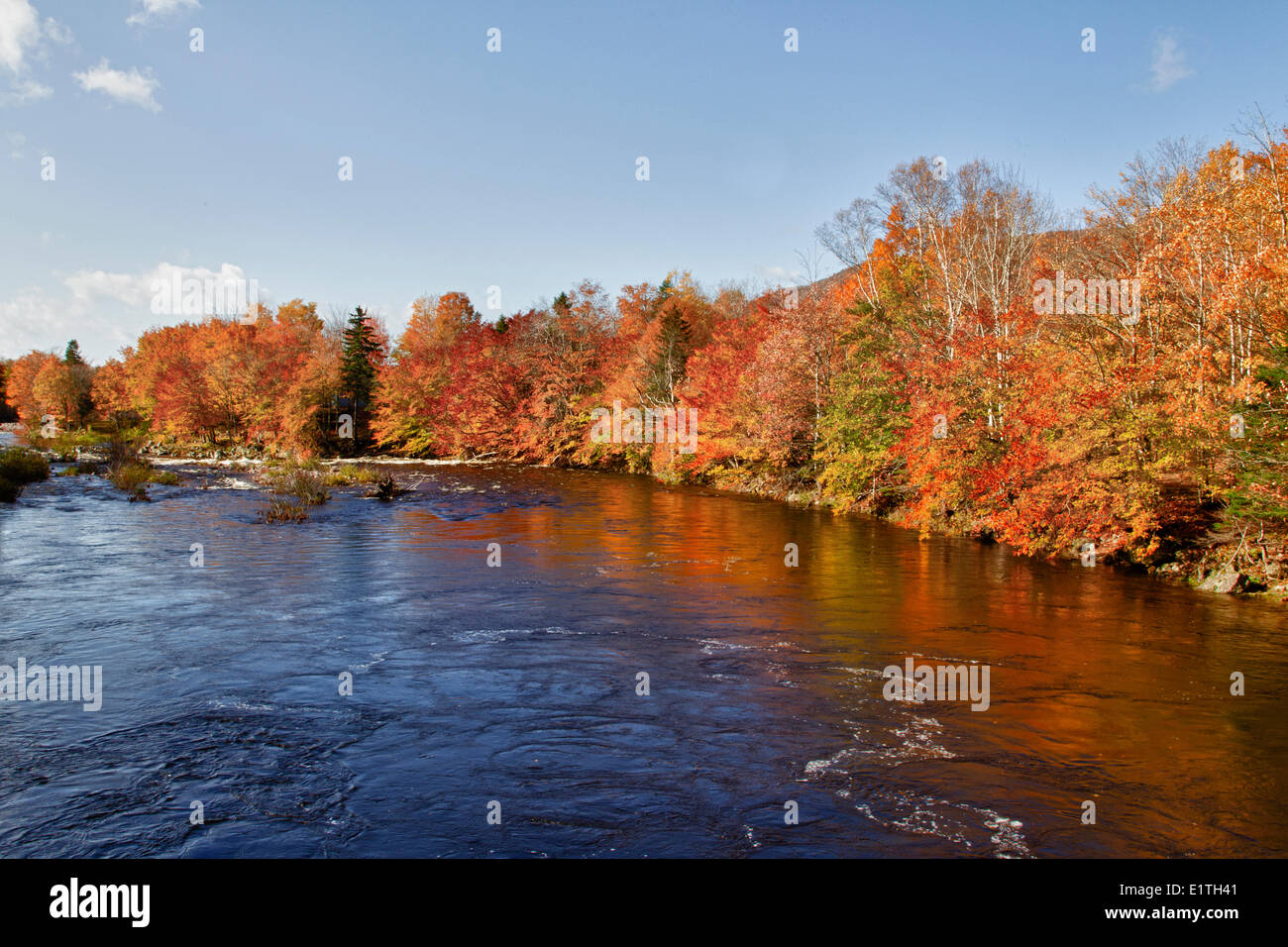 Margaree River, Margaree Valley, Cape Breton, Nova Scotia, Kanada Stockfoto