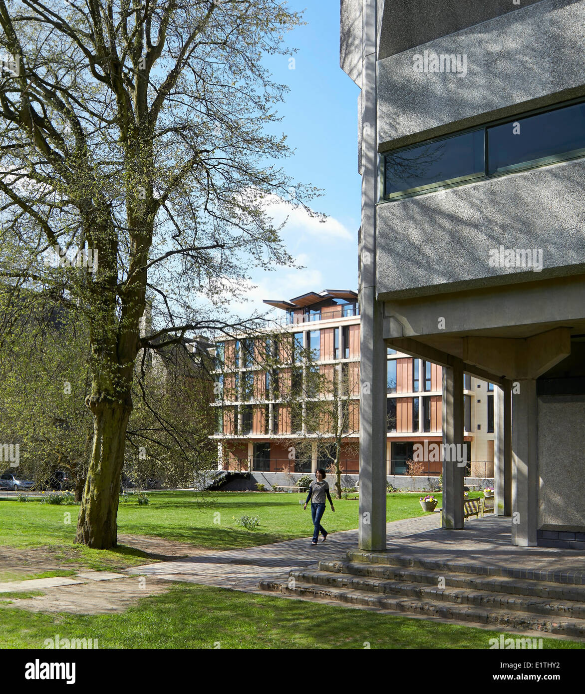 St. Antony College, Universität Oxford, Oxford, Vereinigtes Königreich. Architekt: Bennetts Associates Architects, 2013. Blick über Stockfoto