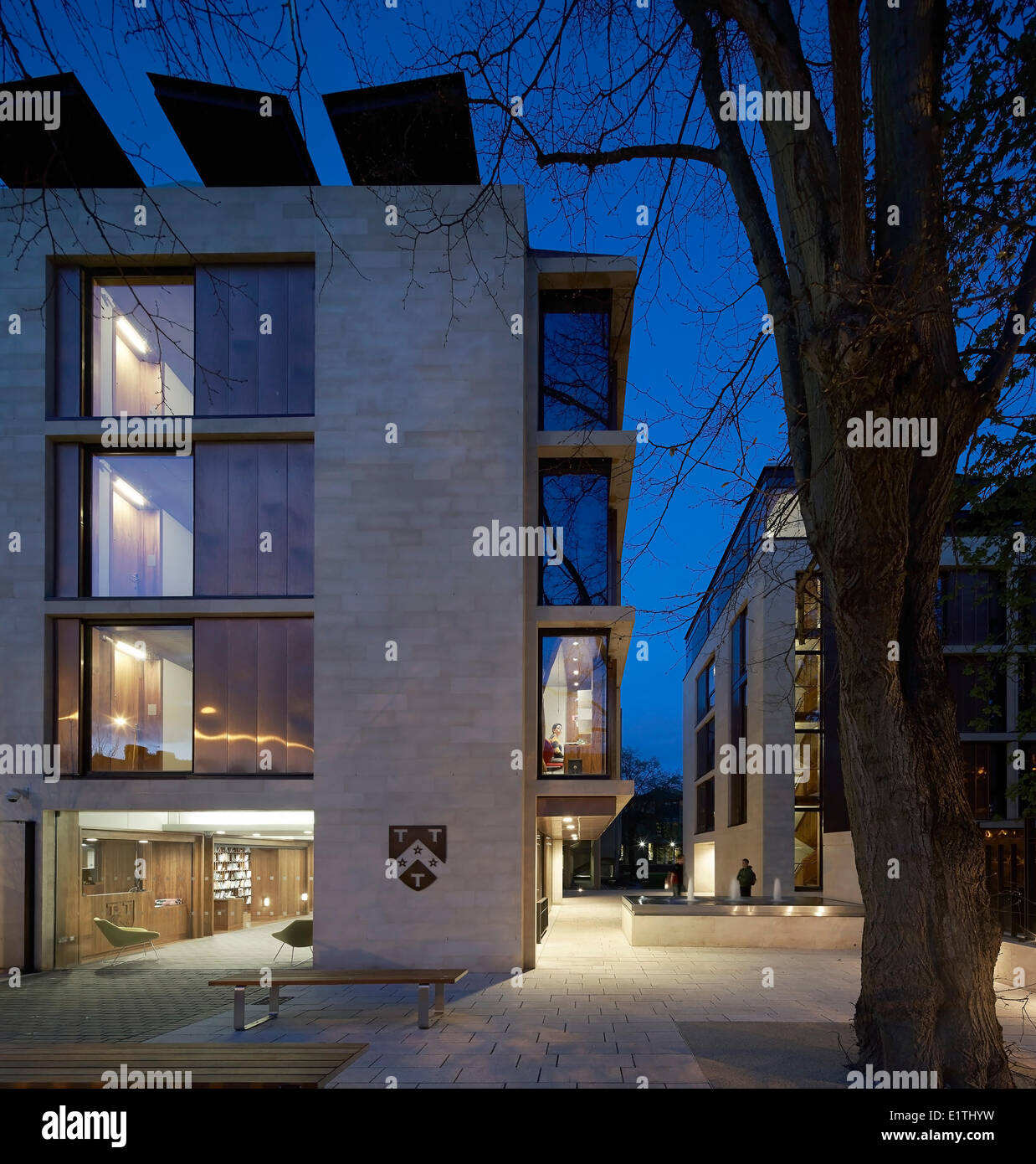 St. Antony College, Universität Oxford, Oxford, Vereinigtes Königreich. Architekt: Bennetts Associates Architects, 2013. Wichtigsten entran Stockfoto