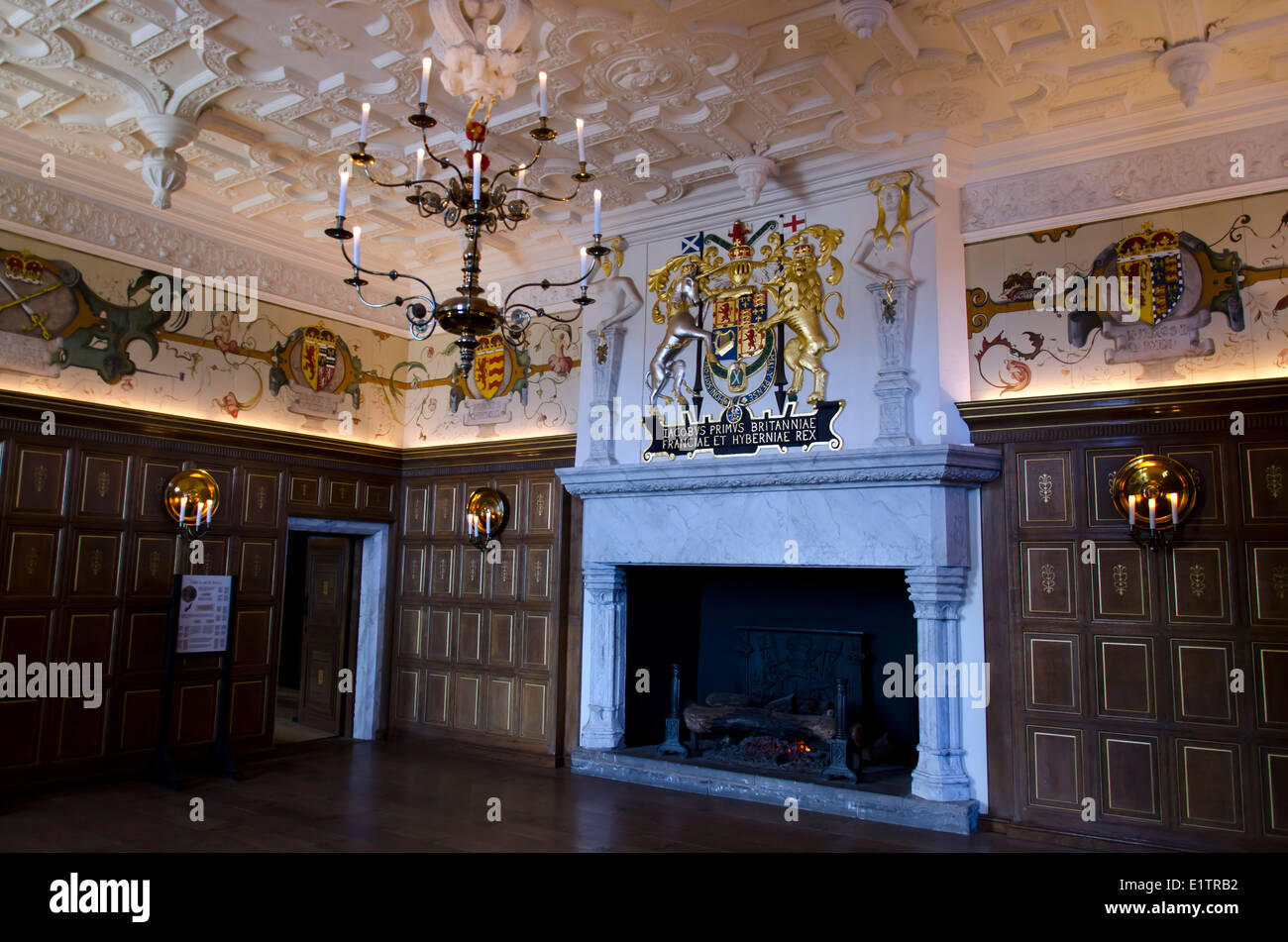 Ein neu restaurierten königlichen Schlafgemach in Edinburgh Castle, Schottland. Stockfoto