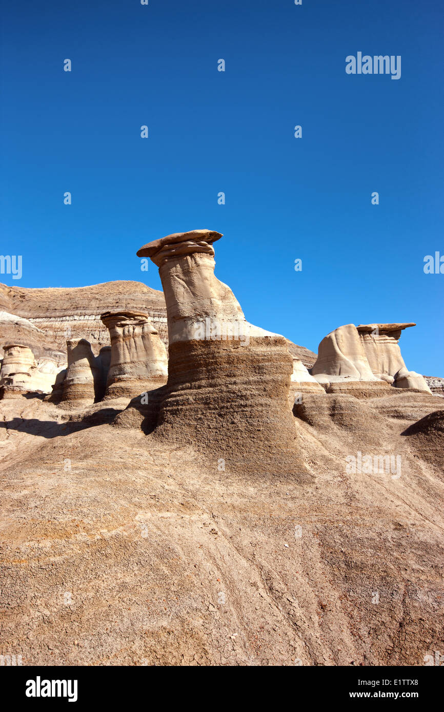 Hoodoos, 16 km östlich von Drumheller am Hoodoo Trail (Hwy 10), Alberta, Kanada Stockfoto