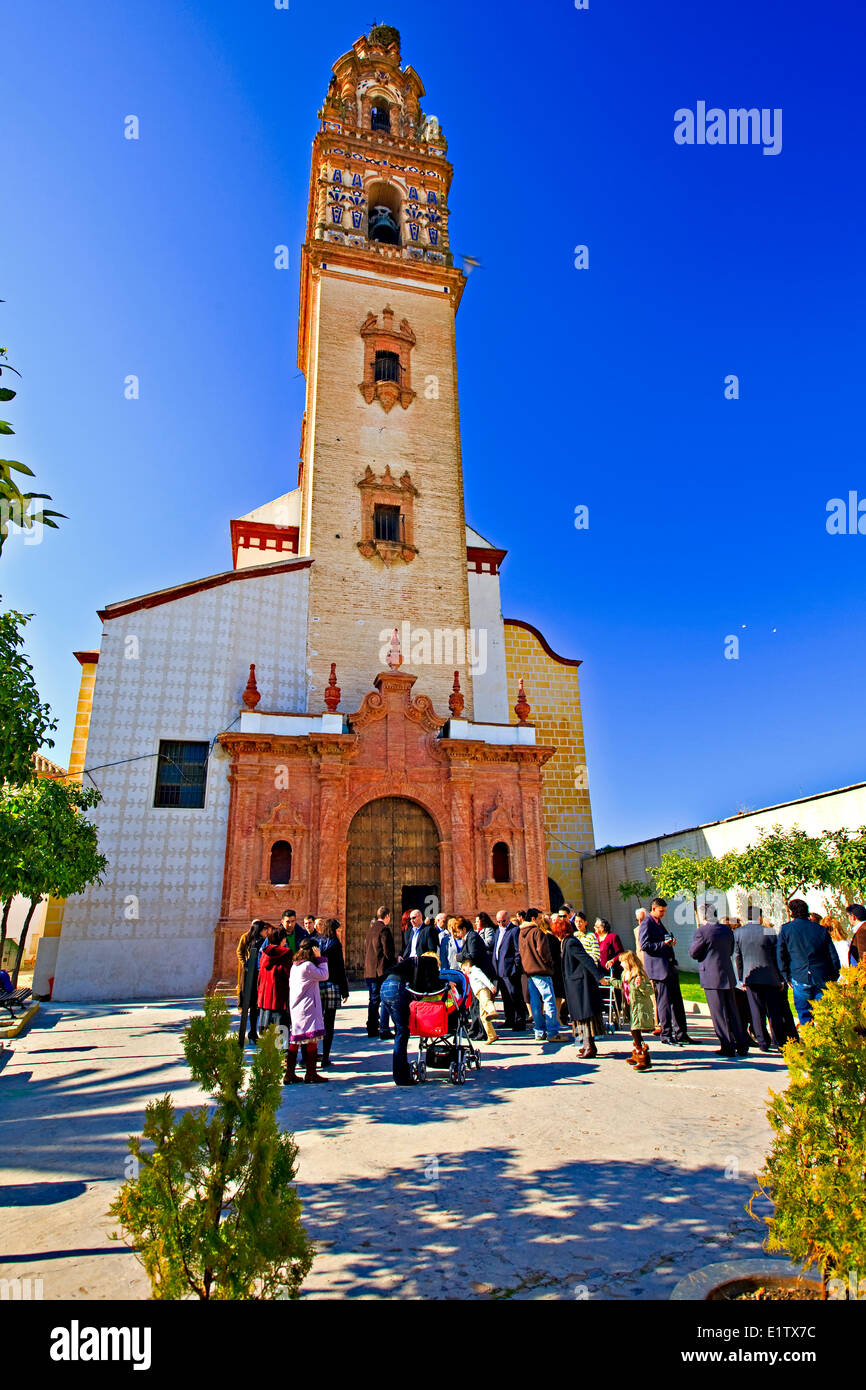 Iglesia De La Asunción (Kirche) in die Stadt von Palma del Rio, Provinz Córdoba, Andalusien (Andalusien), Spanien, Europa. Stockfoto
