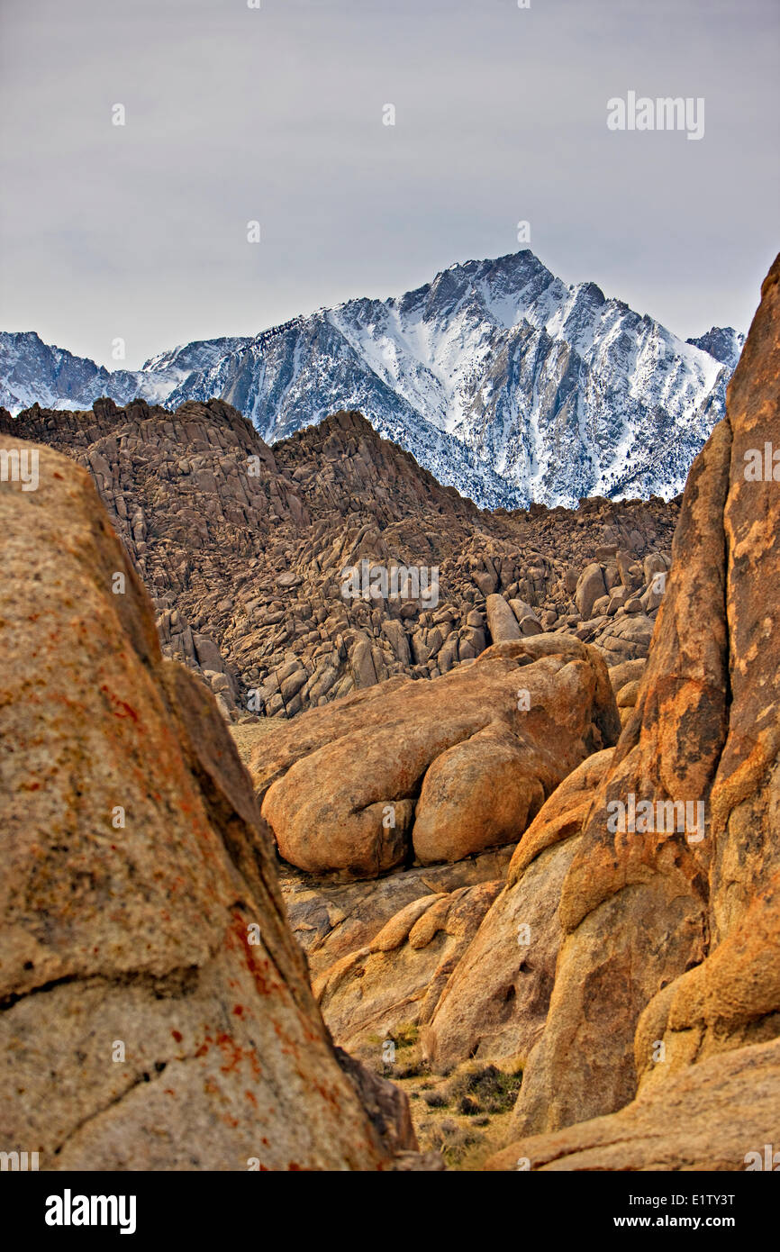 Felsformationen, Alabama Hills in der Nähe von Lone Pine, Kalifornien, USA Stockfoto