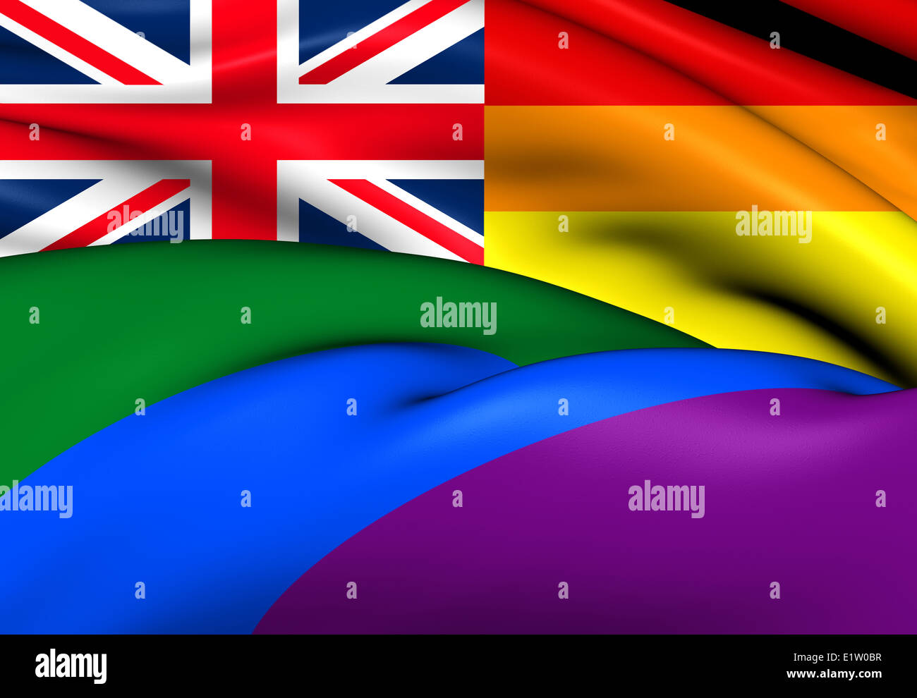 Vereinigtes Königreich Gay Flag. Hautnah. Stockfoto