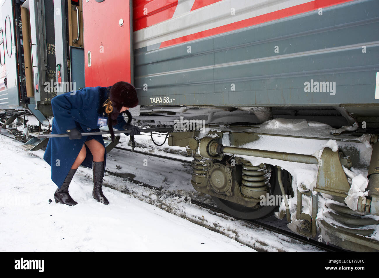 Russland, Oblast Kirow, Kirow, stoppen 25 Minuten, Bahnhof, Trans-Siberian Linie. Stockfoto