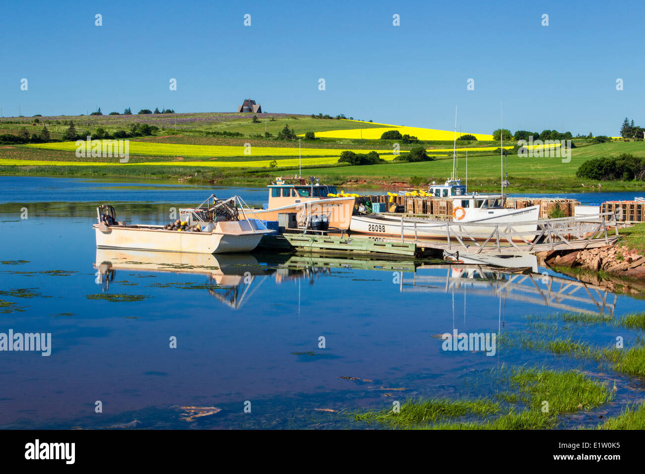 Angelboote/Fischerboote, Französisch Fluss Wharf, Prince Edward Island, Canada Stockfoto