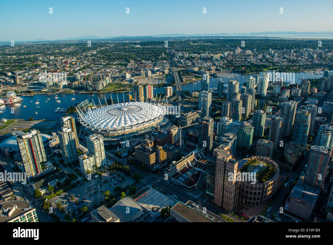 Luftaufnahme über Vancouver, Britisch-Kolumbien, Stockfoto