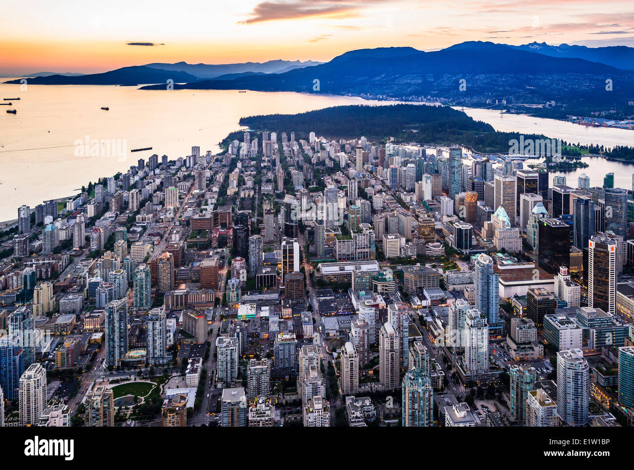 Luftaufnahme über Vancouver, Britisch-Kolumbien, Stockfoto