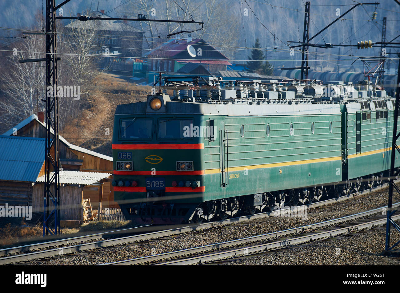 Russland, Transsibirische Zug in Sibirien Stockfoto