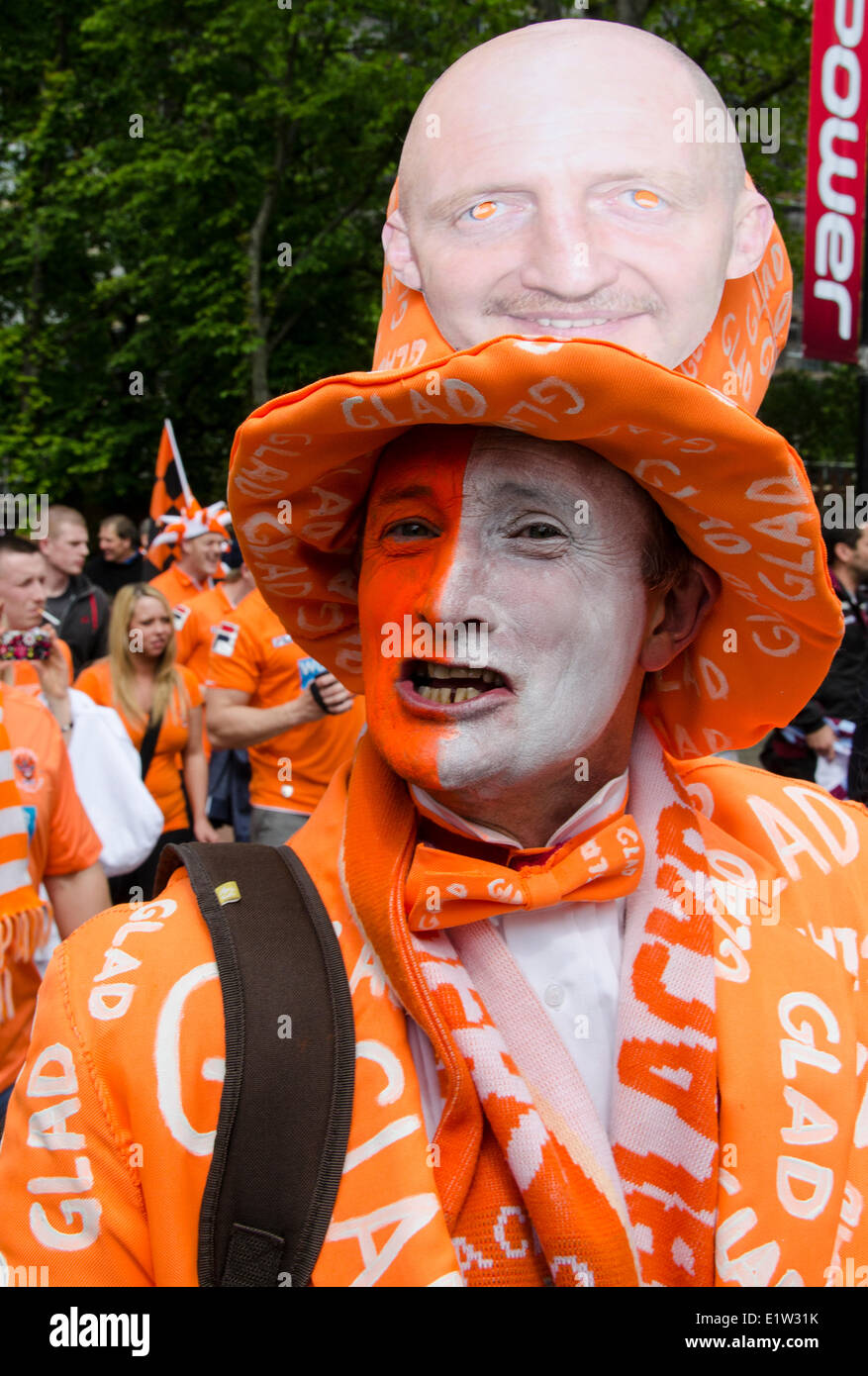 Blackpool FC Fans, Wembley Stadium, London, England Stockfoto