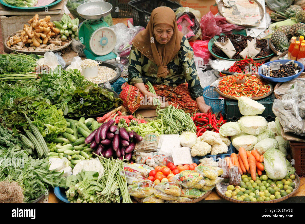 Zentralmarkt, Kota Bahru, Kelantan, Malaysia. Stockfoto