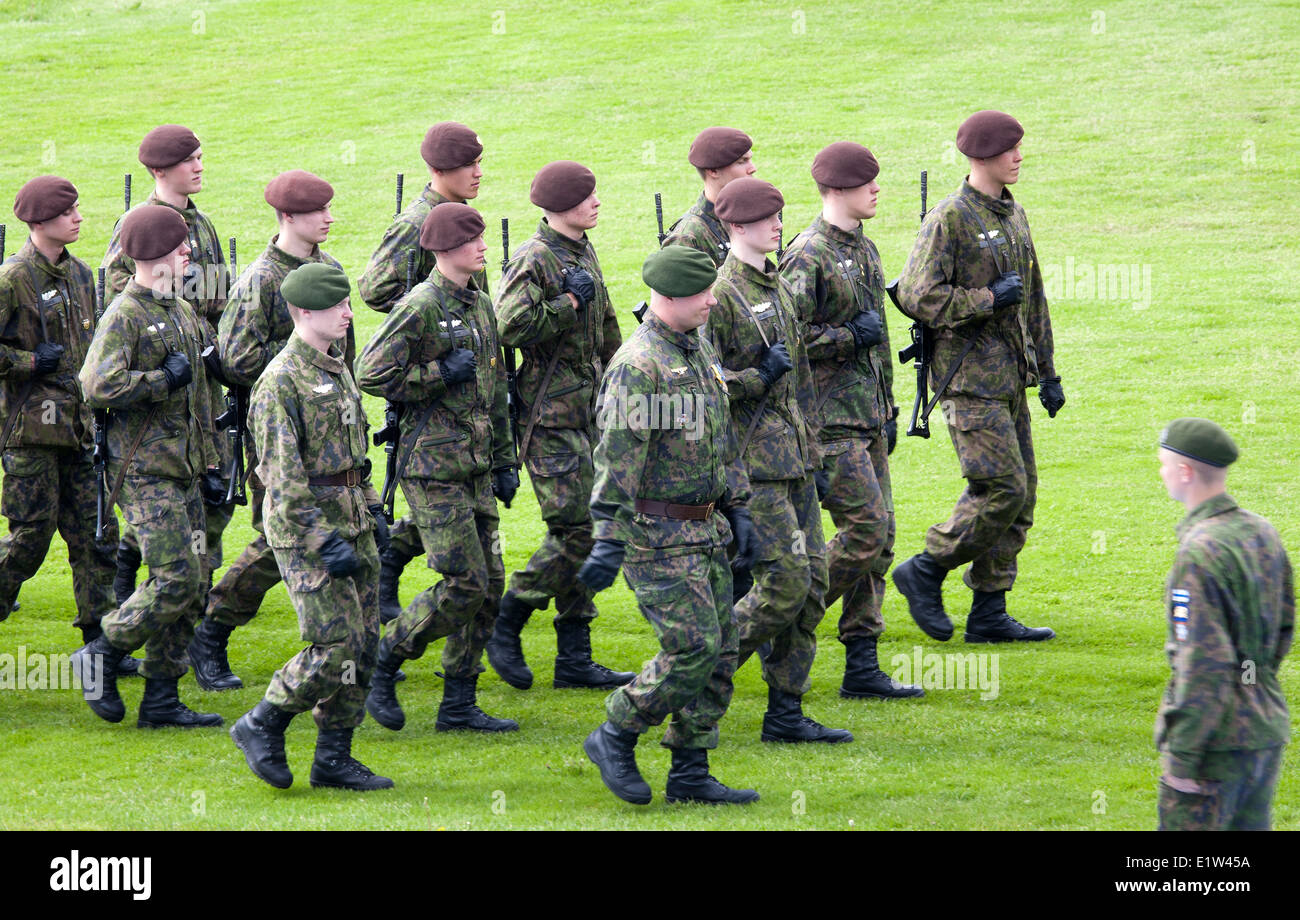 Die finnischen Streitkräfte-Day-Parade in Lappeenranta 4. Juni 2014 Stockfoto