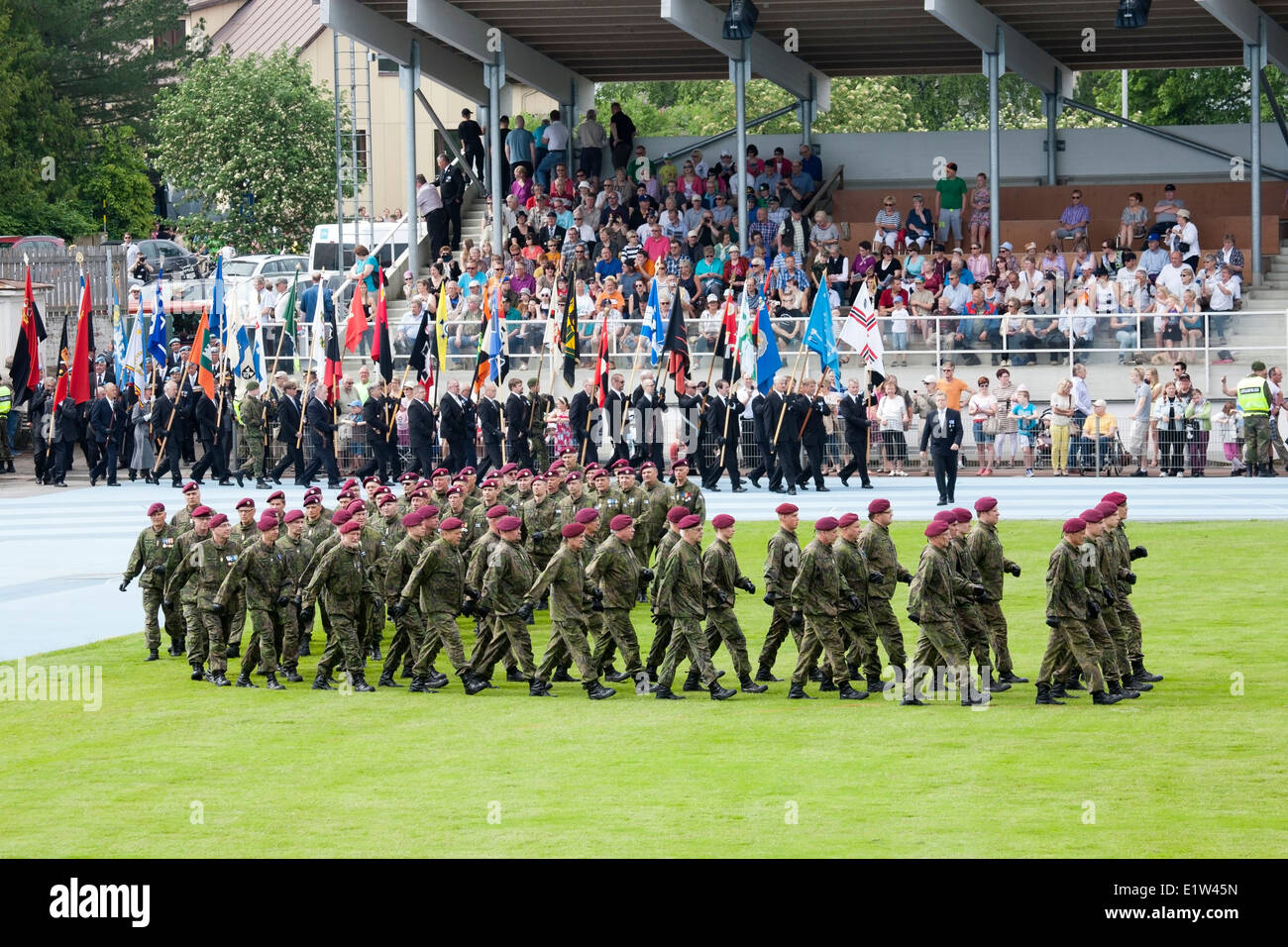 Die finnischen Streitkräfte-Day-Parade in Lappeenranta 4. Juni 2014 Stockfoto