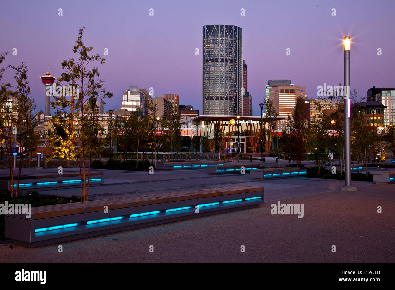 East Village Calgary, AB, Kanada. Stockfoto