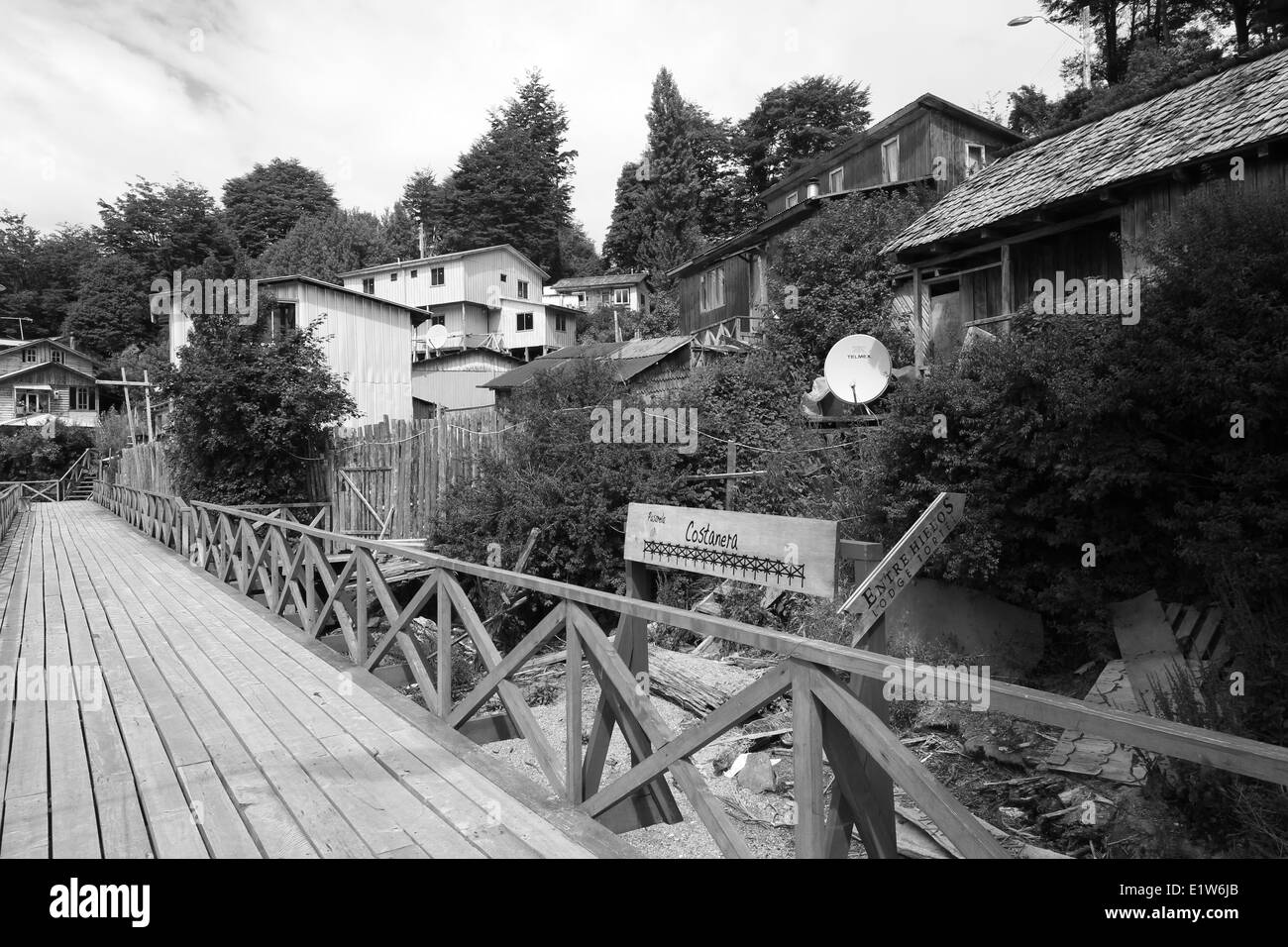 Wandern in Caleta Tortel Stockfoto