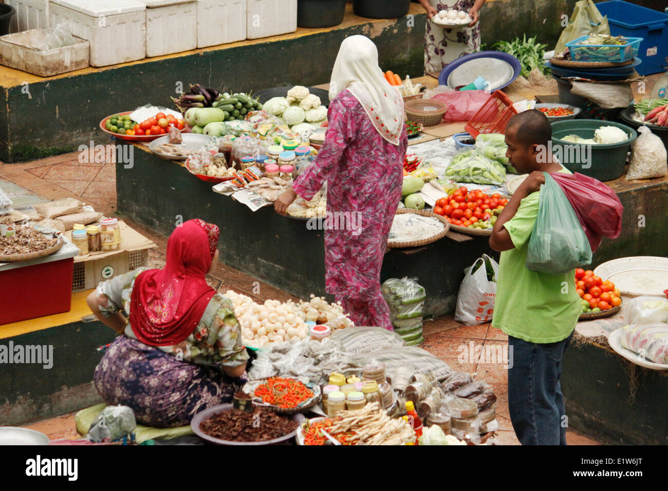 Zentralmarkt, Kota Bahru, Kelantan, Malaysia. Stockfoto