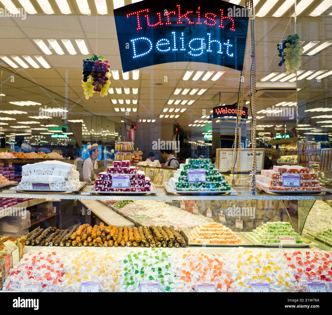 Turkish Delight zum Verkauf in Türkei Stockfoto