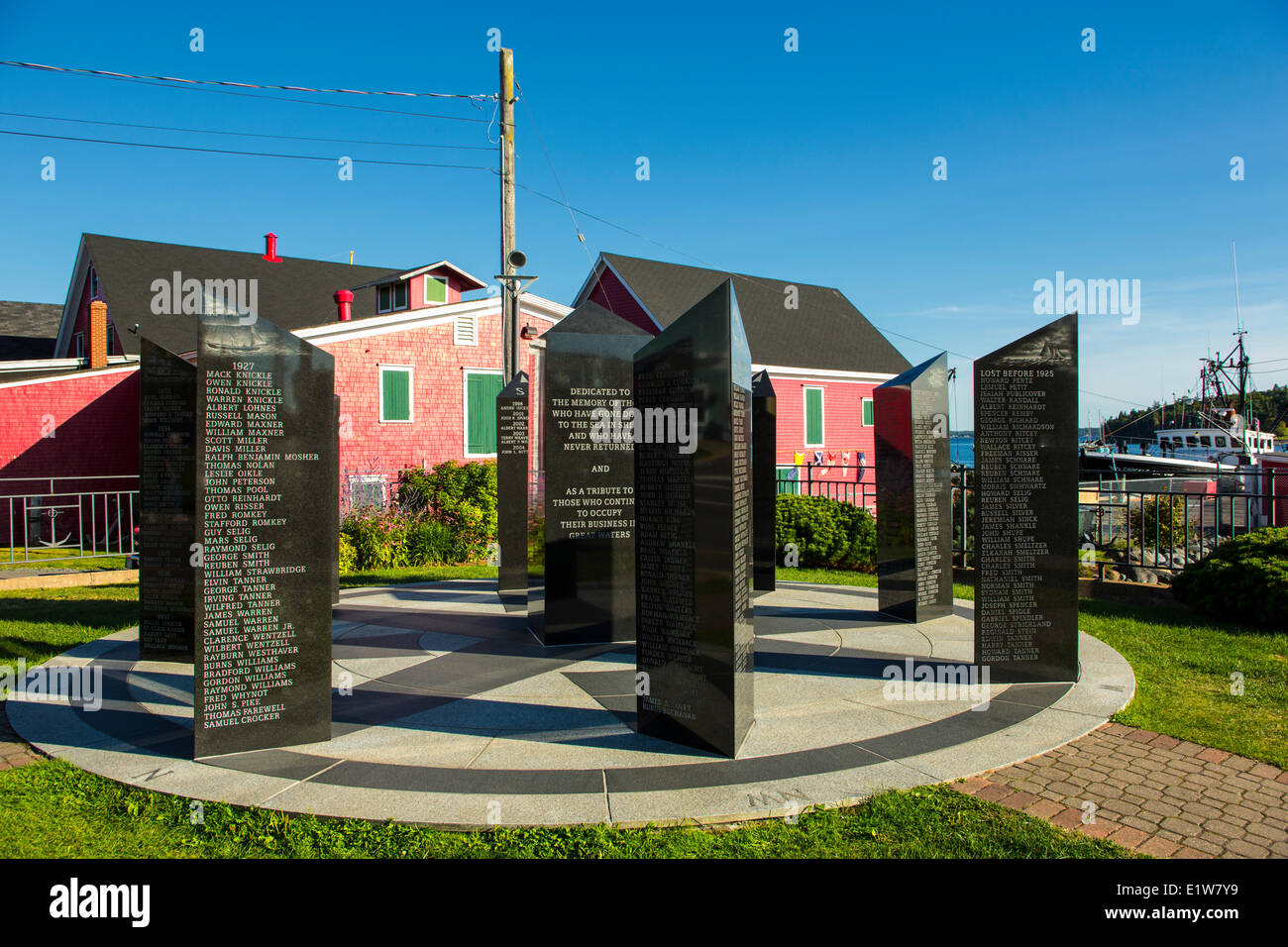 Die Fischer Memorial, Lunenburg Waterfront, Nova Scotia, Kanada Stockfoto