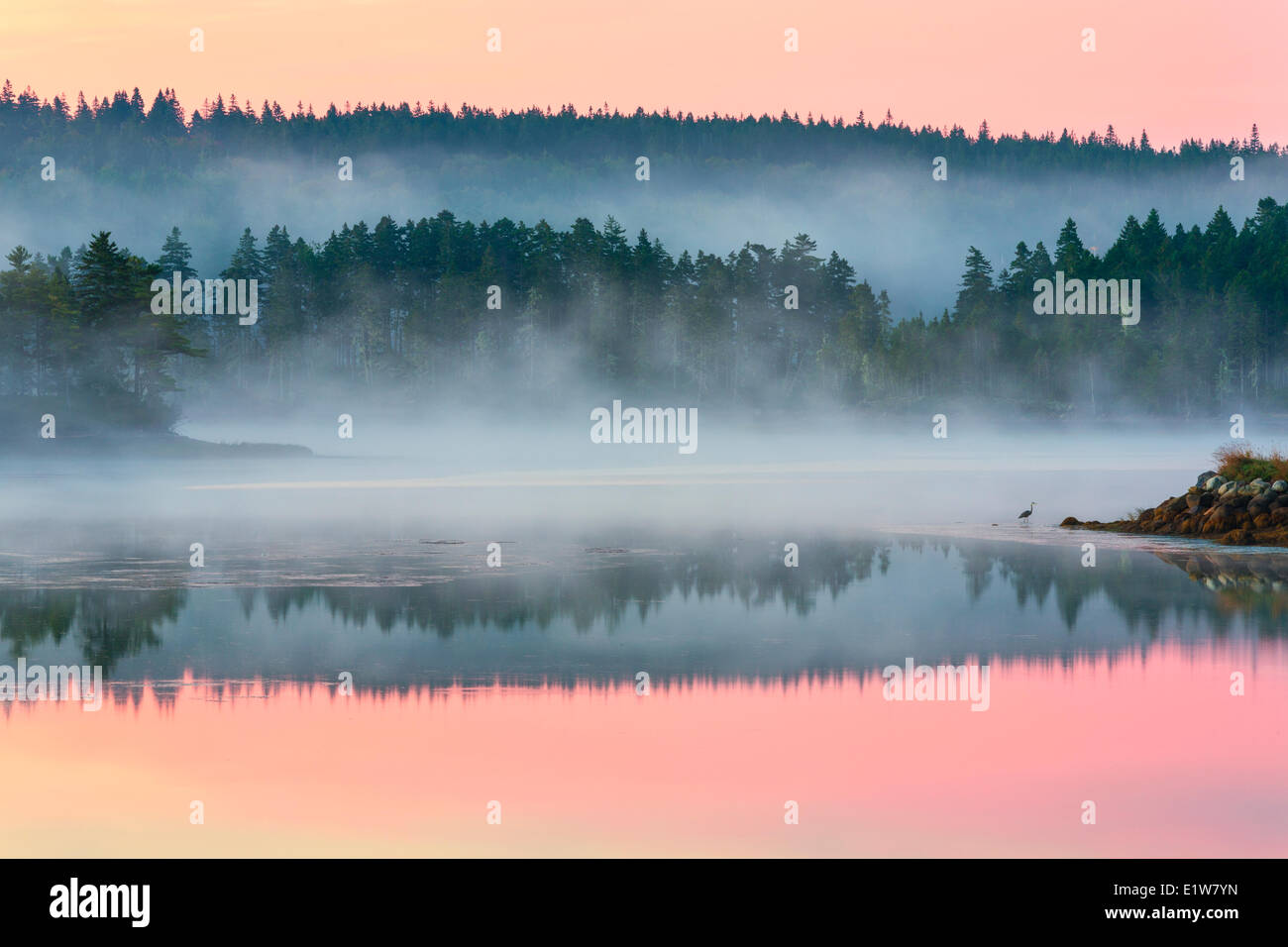 Blick in Richtung der weißen Insel in der Morgendämmerung, Lunenburg County, Nova Scotia, Kanada Stockfoto