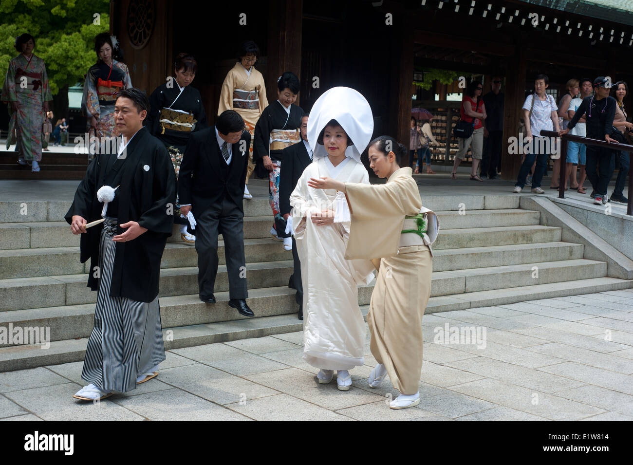 Japan, Tokyo2014 - Meiji Shinto Schrein Shinto traditionelle Hochzeit Stockfoto