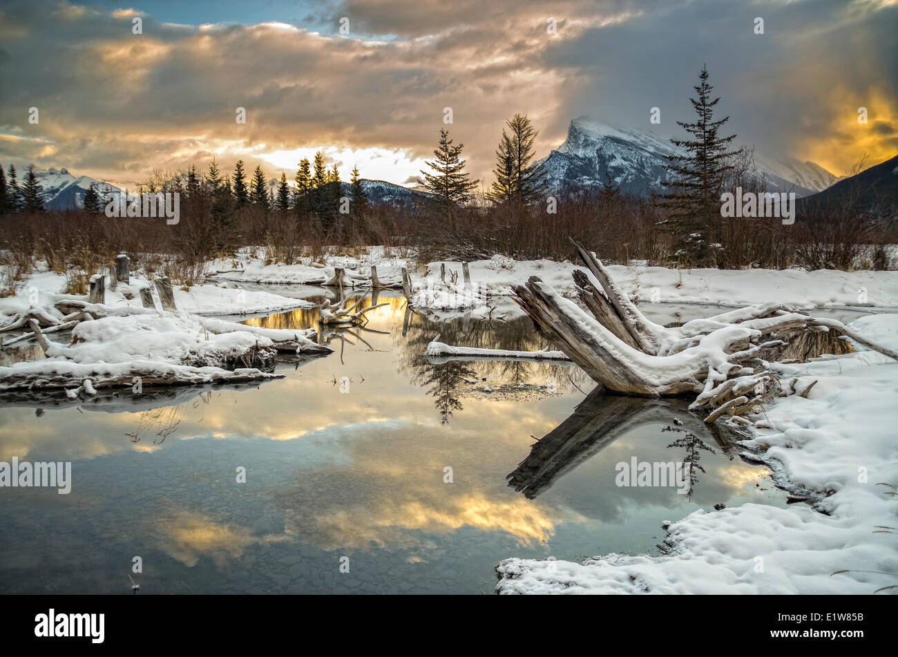 Mount Rundle, Banff Nationalpark, Alberta, Kanada Stockfoto