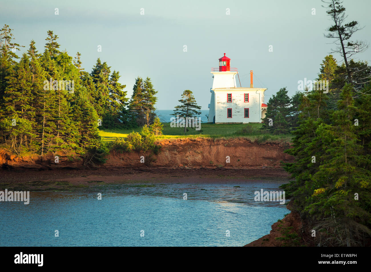 Blockhaus-Leuchtturm, Rocky Point, Prince-Edward-Insel, Kanada Stockfoto