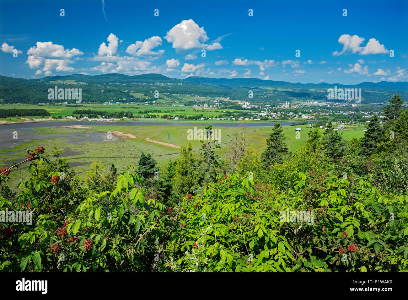 Ansicht von Baie-Saint-Paul, St. Joseph-de-la-Rive, Quebec, Kanada Stockfoto