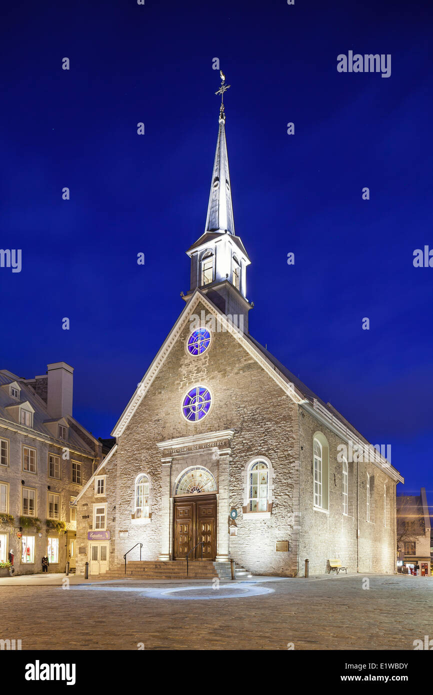 Kirche Notre-Dame-des-Victoires in Place Royale Square, Quebec Stadt, Quebec, Kanada Stockfoto