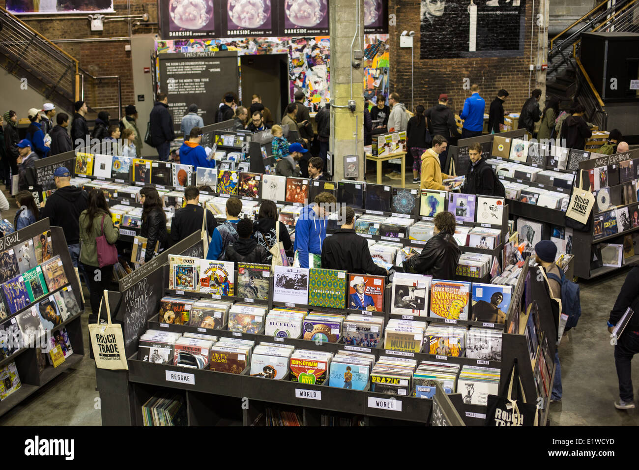 Record Store Day 2014, Rough Trade New York, Brooklyn Stockfoto