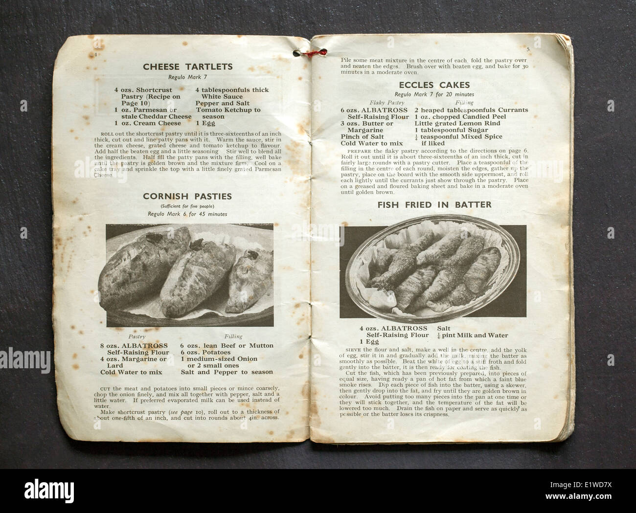 Vintage Kochbuch Rezepte Stockfoto