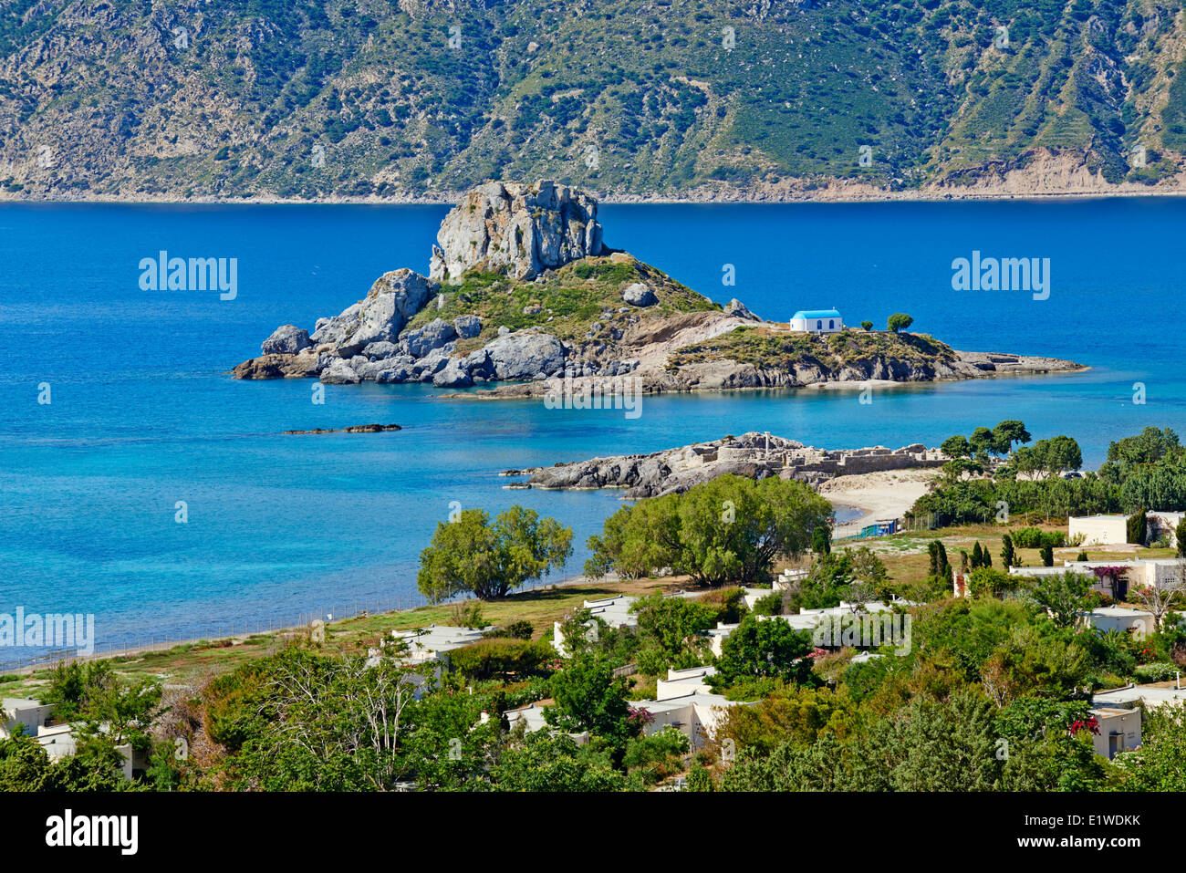 Griechenland, Dodekanes Insel Kos, Kefalos Bucht, Insel Kastri Stockfoto