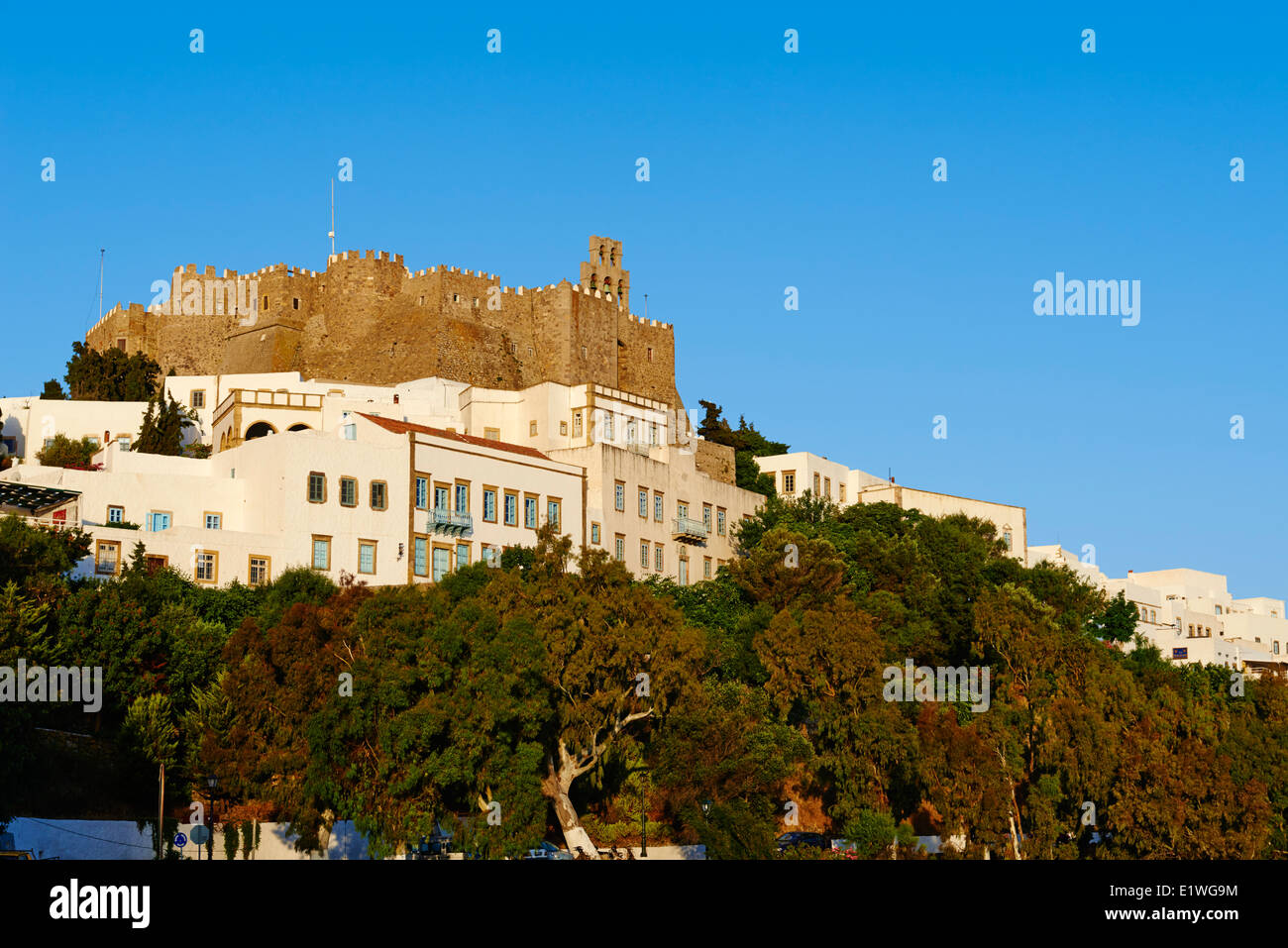 Griechenland, Dodekanes Patmos Insel, Agios Ioanis Theologos, Johannes Kloster, UNESCO-Welterbe Stockfoto