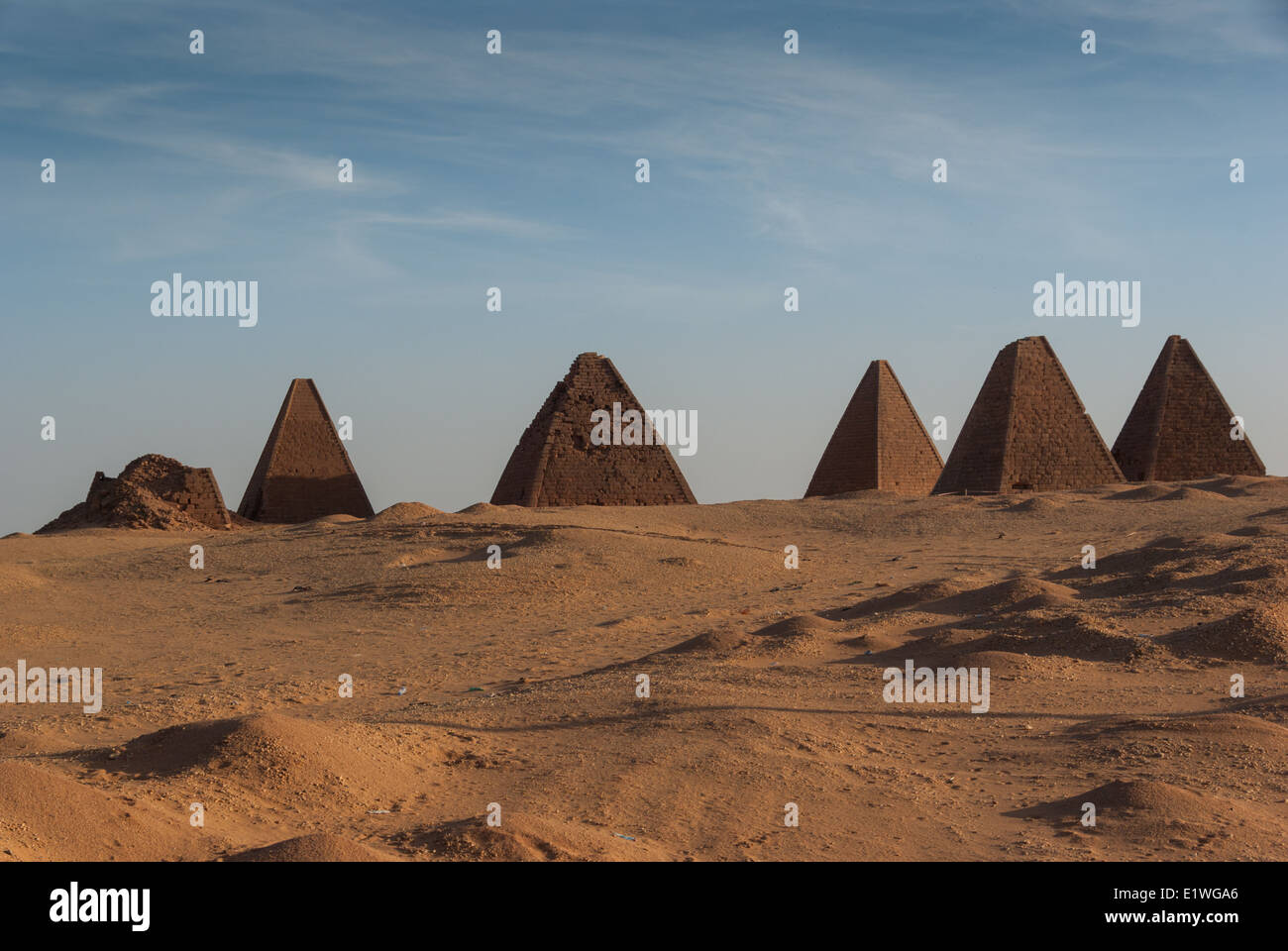 Pyramiden von Jebel Barkal, in der Nähe von Karima Nordsudan Stockfoto