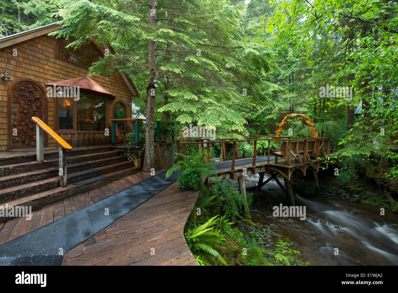 Unterkunft im Nimmo Bay Wilderness Resort, Britisch-Kolumbien, Kanada Stockfoto