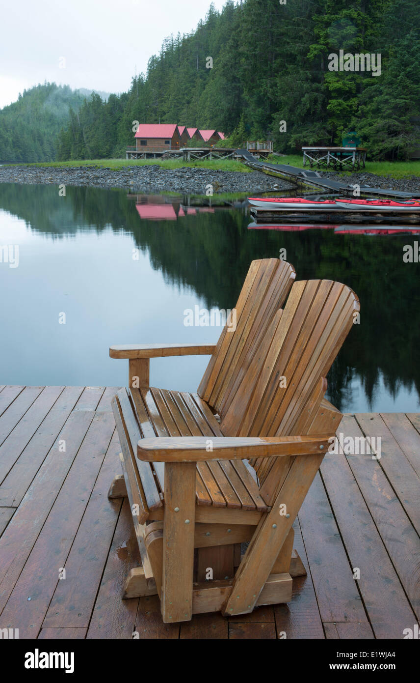 Unterkunft im Nimmo Bay Wilderness Resort, Britisch-Kolumbien, Kanada Stockfoto