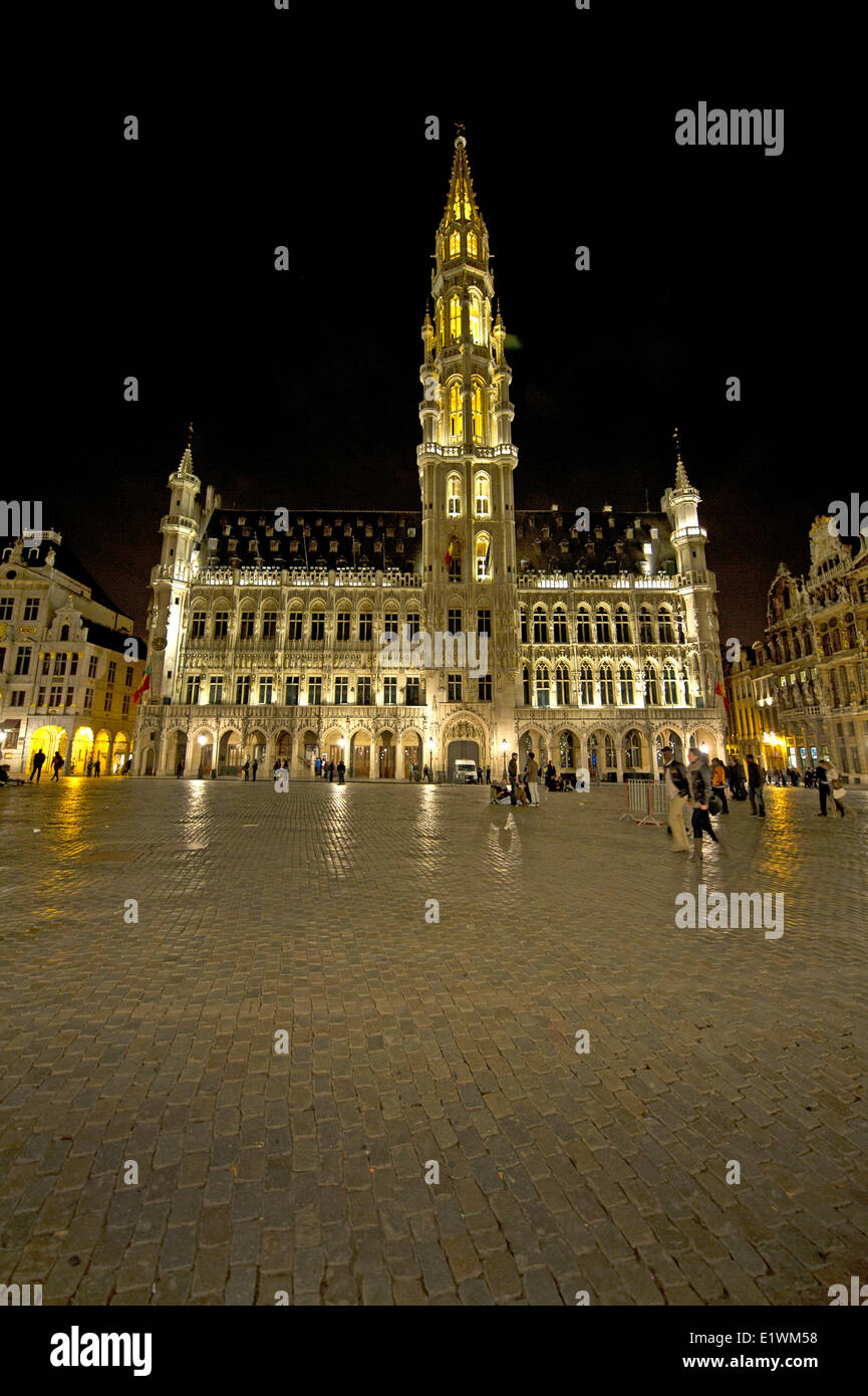 Hotel de Ville (Rathaus) am Grand Place in Brüssel Stockfoto