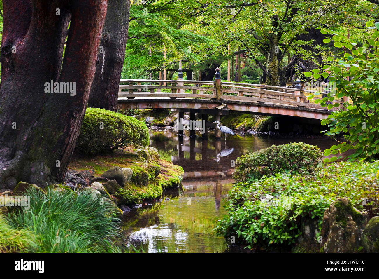 Eines der schönsten Gärten in Japan, Kenrokuen, befindet sich in Kanazawa, Ishikawa, Japan Stockfoto
