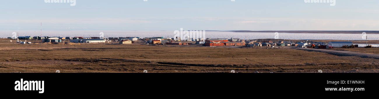 Ein Panorama von Gjoa Haven, Nunavut, Kanada. Stockfoto