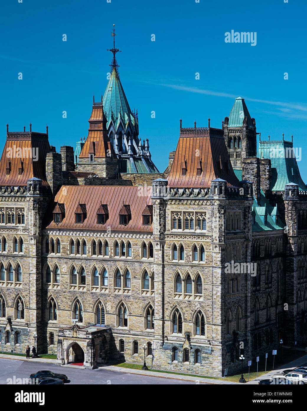 Zentrum-BLOCK, S.E. Seite, Parlament von Kanada, OTTAWA, Ontario, Kanada Stockfoto