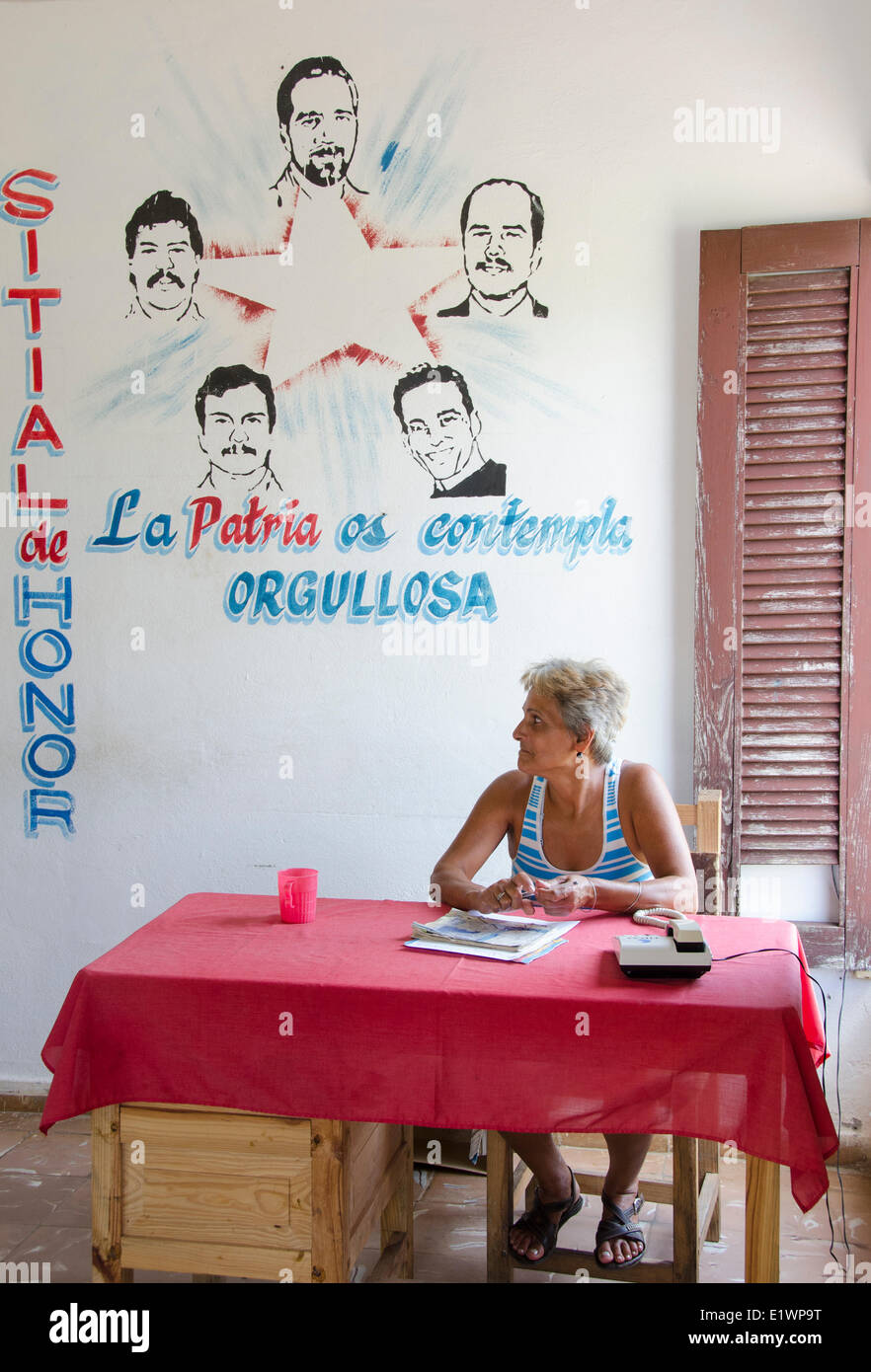 Wandbild der kubanischen fünf, auch bekannt als die Miami Five, Vinales, Kuba Stockfoto