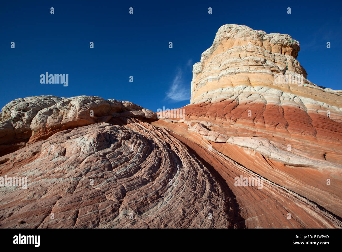 Sandstein-Formationen an White Pocket, Paria Canyon - Vermillion Cliffs Wilderness, Arizona, Vereinigte Staaten Stockfoto