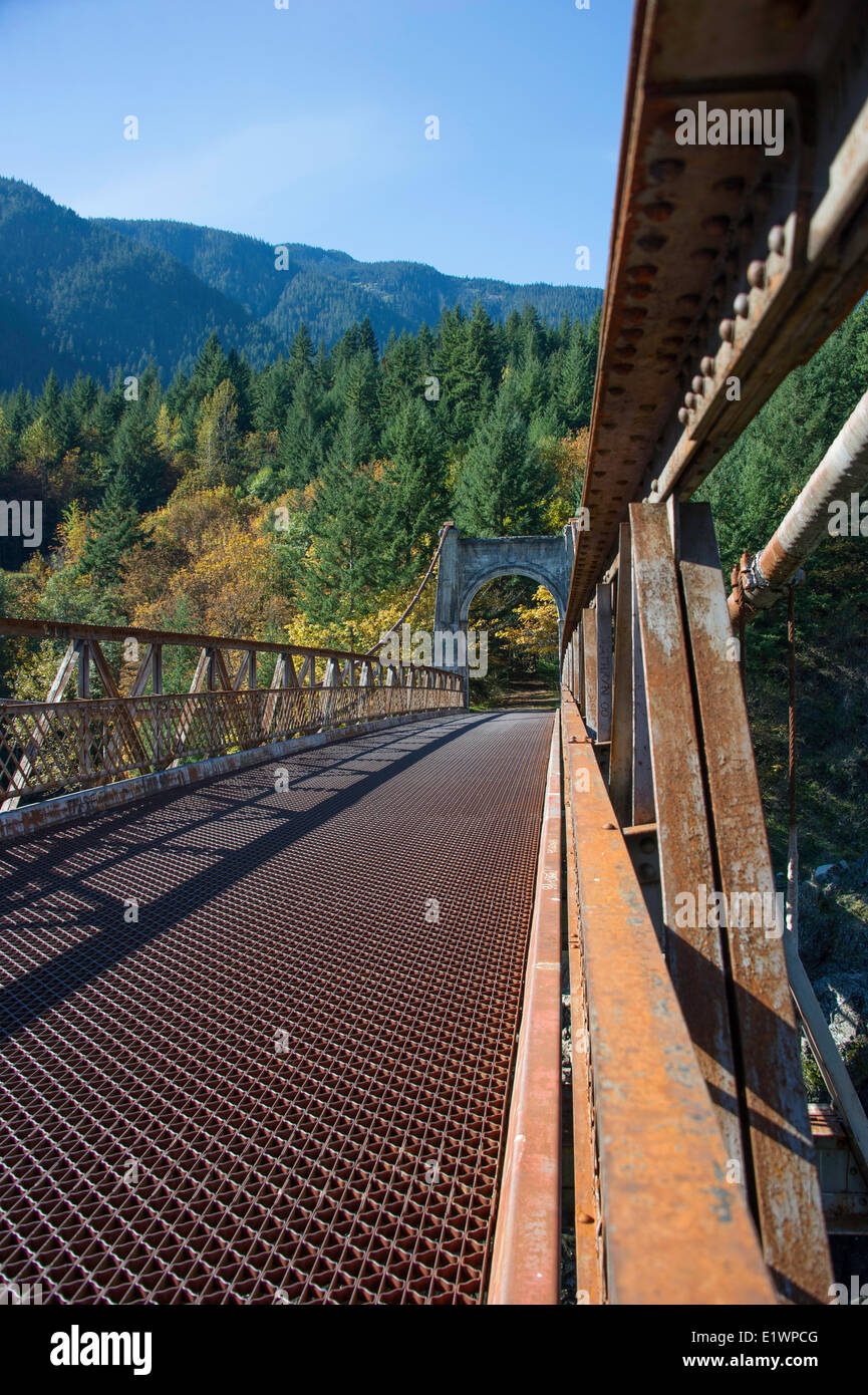 Diese die zweiten drei Alexandra Bridges Norden Hope BC Kanada wurde 1926 eröffnet. Es gehört ein besonderes Erbe-Park. Stockfoto