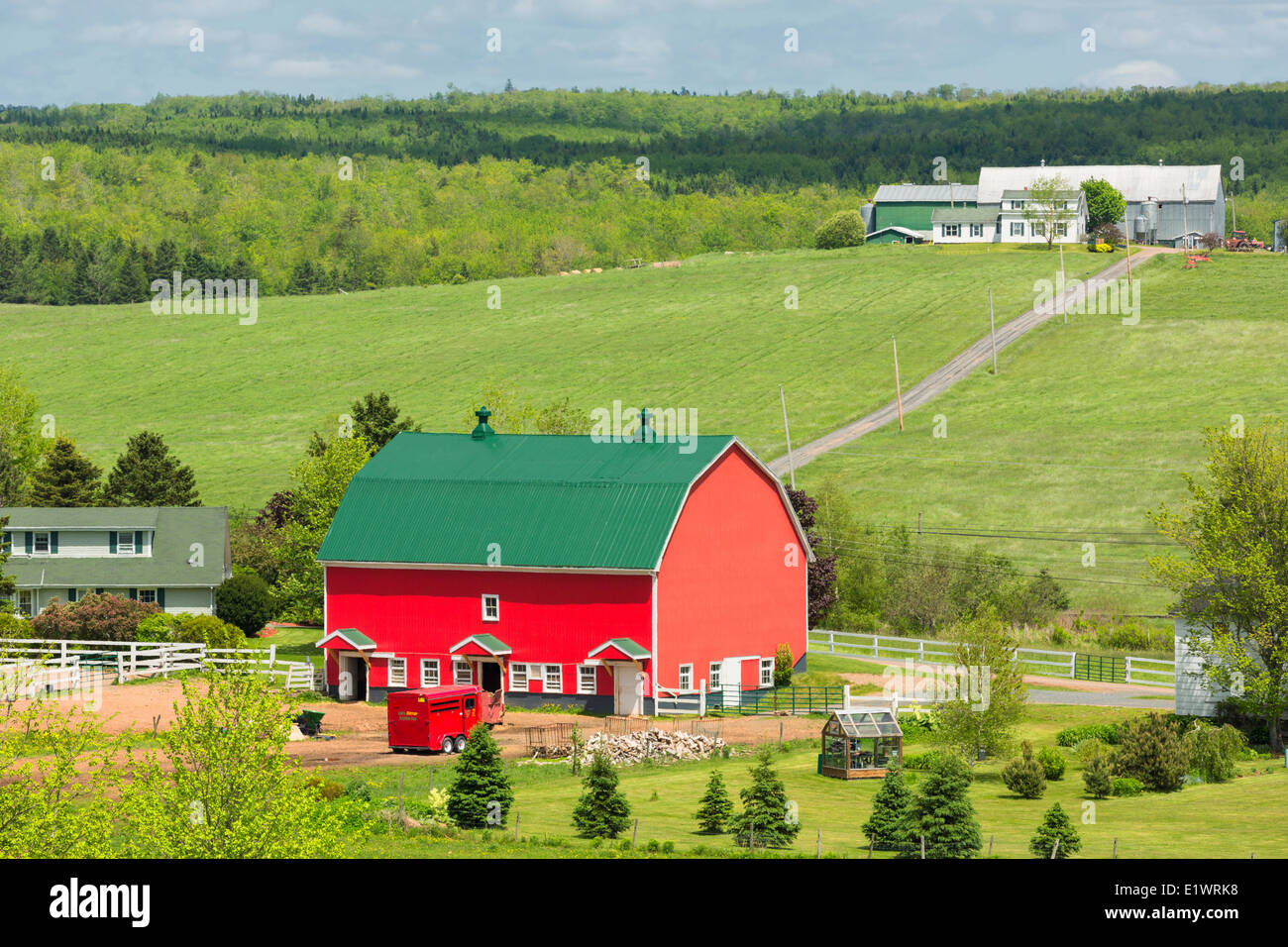 Rote Scheune, Brookfield, Nova Scotia, Kanada Stockfoto