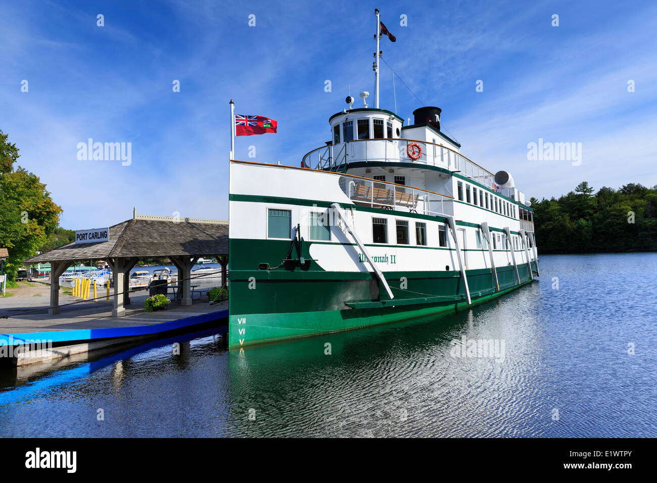 Wenonah ll Dampfschiff, Port Carling, Muskoka, Ontario, Kanada Stockfoto