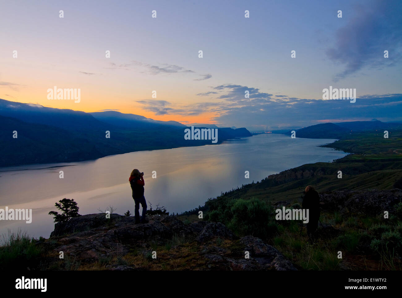 Fotografen, Kamloops Lake in der Nähe von Kamloops, Britisch-Kolumbien, Kanada. Stockfoto