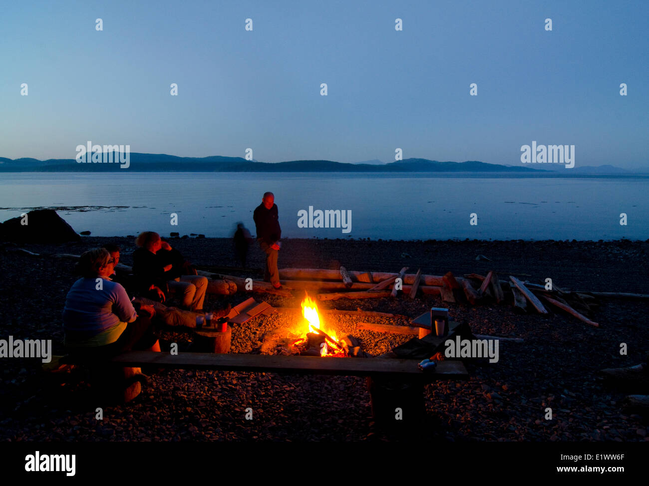 Camping, Johnstone Strait, Vancouver Island, British Columbia, Kanada Stockfoto