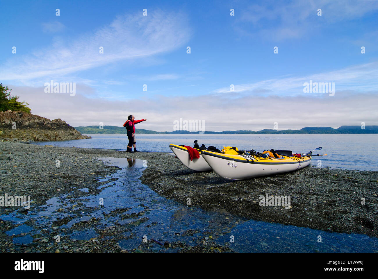 Kajak, Johnstone Strait, Vancouver Island, British Columbia, Kanada. MR 013 Stockfoto